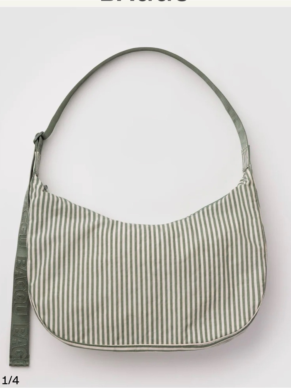 Baggu Sage Stripes Large Crescent. NWT. - Picture 1 of 3